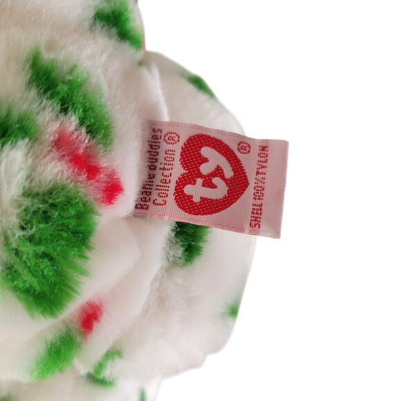 2002 Ty Beanie Buddies Holly Teddy Bear Christmas Plush 14" Red Green Hat - Picture 11 of 13